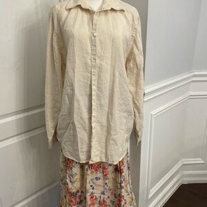 Cream 100%linen Jones New York blouse